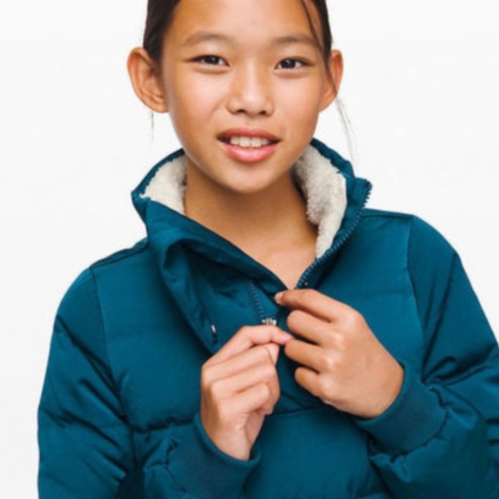 Ivivva by Lululemon Strike Out the Cold Pullover Girls 10 Down Jacket Teal